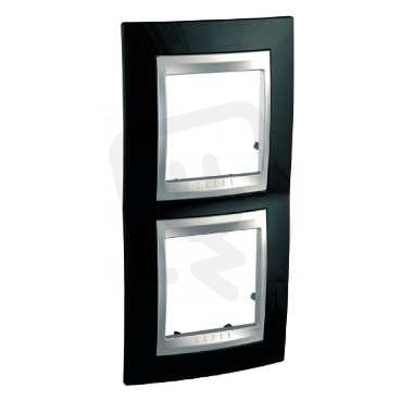Unica Top rámeček dvojnásobný vertikální Rhodium Black/Aluminium MGU66.004V.093