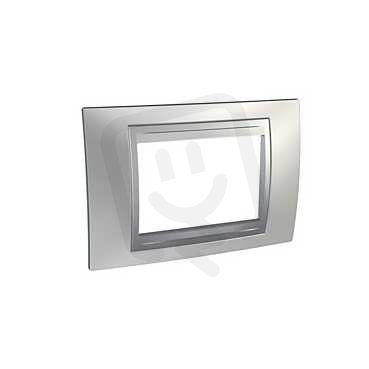 Unica Top Krycí rámeček trojmodulový Cromo mat/Aluminium SCHNEIDER MGU66.103.038