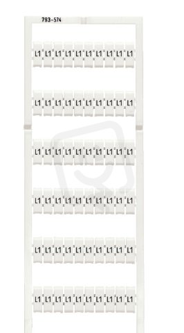 Popisovací karta WMB s potiskem L1 (100×) neflexibilní bílá WAGO 793-574