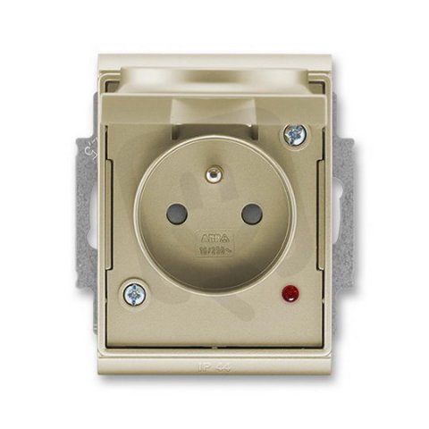 ABB Time Zásuvka jednonás.s clon.,sVíčkem,s ochraným před přepětím,IP44