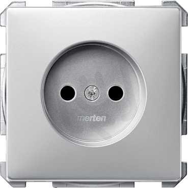 Schneider MTN2000-4060 Zásuvka bez zemnícího kontaktu 250V/16A, S-Design, alu