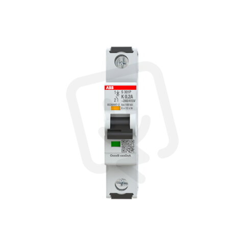 S301P-K0,2 1 fázový jistič 0.2 A char. K 25kA ABB 2CDS381001R0087