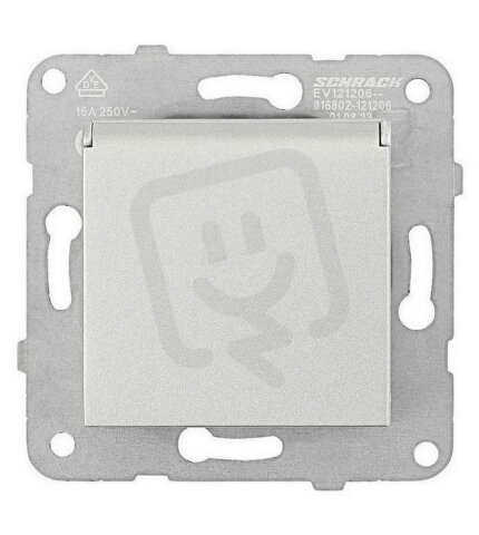 SCHUKO s bezpečnostní clonkou a klapkou, stříbrná SCHRACK EV121206--