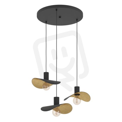 Závěsné svítidlo SACEDA E27 černá/zlatá 120W EGLO 390395