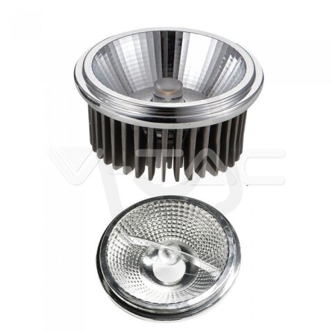 LED Spotlight AR111 20W Changeable Reflector 40`D/20`D Silver 3000K, VT-1121