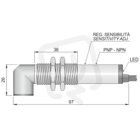 Optoelektronický senzor d18 mm AECO FT18SM-CP20 90 LC10