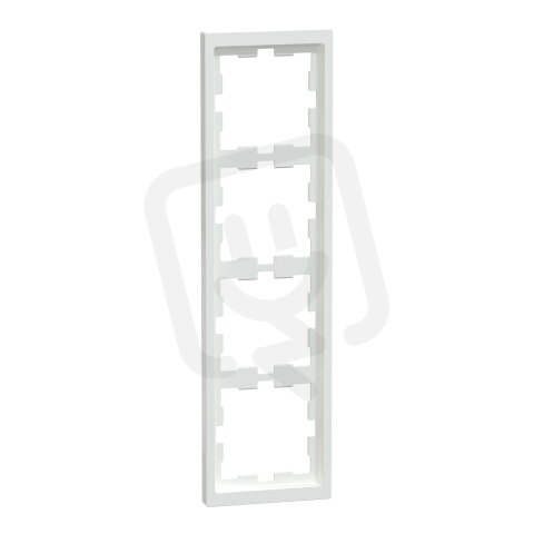 Rámeček Merten D-Life, čtyřnásobný, lotus white, lesklý plast MEG4040-6535