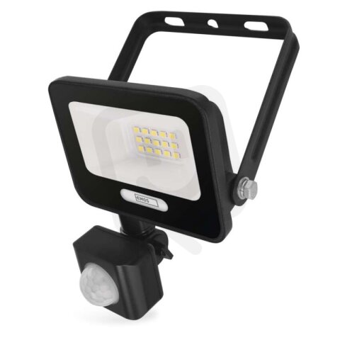 LED reflektor GLARO s pohybovým čidlem 10 W černý IP54 1000lm neutrální ZS2314B