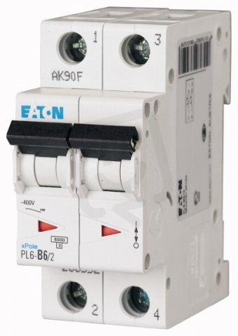 Jistič PL6-C6/2 char C, 2-pólový, 6kA, 6A EATON 286564