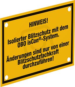 OBO isCon HWS Výstražný štítek pro vedení isCon 150x100mm žlutá Polystyrol PS
