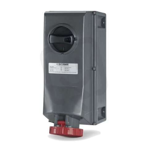 Nástěnná zásuvka SCAME ADVANCE GRP EX s vypínačem 2P+E 63A 6h/200-250V IP67