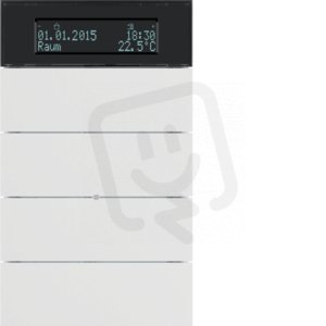 Tlačítkový senzor 4-násobný s termostatem a displejem IQ bílá mat 75664599