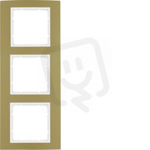 Rámeček, 3-násobný, B.3, Alu zlatá/bílá mat BERKER 10133046