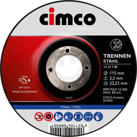 Korundový řezný kotouč na ocel - 125 mm CIMCO 208902