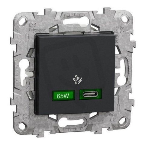 NOVÁ UNICA Rychlonabíjecí konektor USB C (65W), Antracit SCHNEIDER NU501454