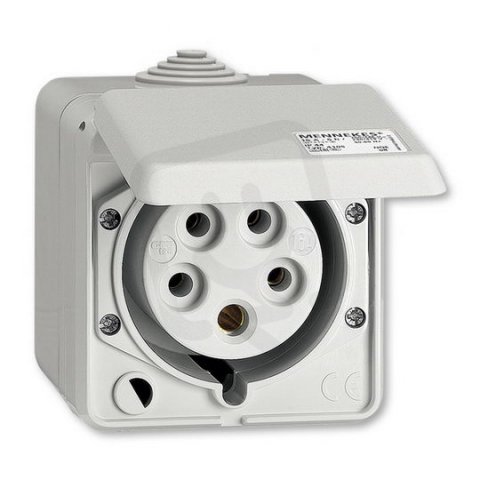 ABB D4105 Zásuvka s víčkem, nástěnná, 5p., 16 A, IP44