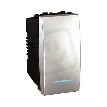 Unica Spínač orient. kontrolka ř.1So,16A 1modul Aluminium SCHNEIDER MGU3.161.30N