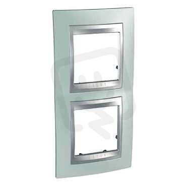 Schneider MGU66.004V.094 Krycí rámeček Top dvojnásobný vert., Fluor Green/alu