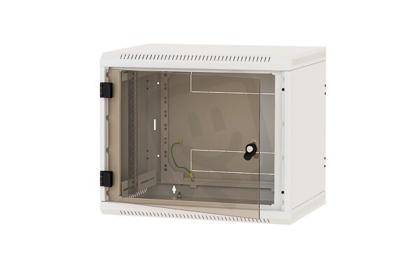19'' rozvaděč jednodílný 12U/400mm celoskleněné dveře TRITON RBA-12-AS4-CAY-A1