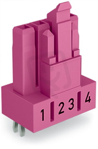 Zásuvka na desky plošných spojů rovné provedení 4pól. Růžová WAGO 890-884