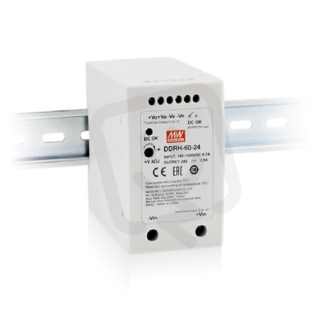 Měnič DC/DC na DIN 50W 5V 10000mA MEAN WELL DDRH-60-5