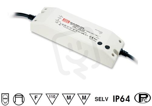 Stmívatelný zdroj pro LED 82W 24V 3400mA MEAN WELL HLN-80H-24B