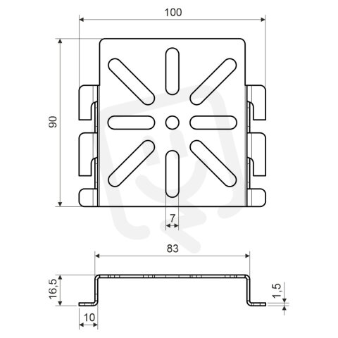 Montážní deska nerez KOPOS INOXDZMD_IX