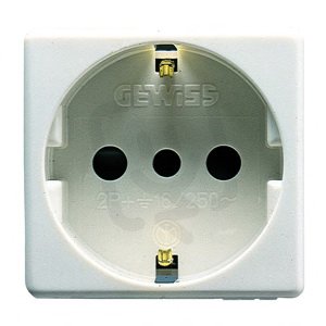 SYSTEM Modul zásuvky 2P+E 16A 250V, IT/DE, bílá GEWISS GW20205