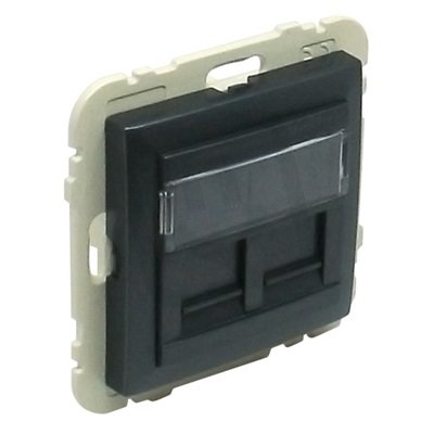 Kryt dvojité datové zásuvky (pro RJ45 konektory) 90442 SIS šedá ELKO EP