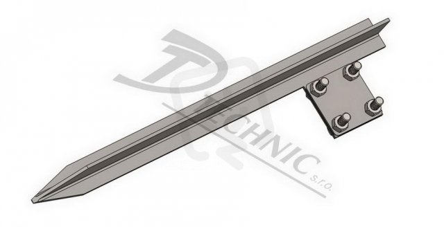 DT TECHNIC 104090 ZPT 10 Zemnící profilová tyč se svorkou - 1000 mm