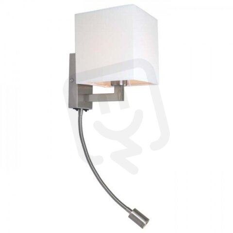 TAINA se stínidlem bílá matný nikl 230V E27 LED 28+3W 25° 3000K RENDL R12956