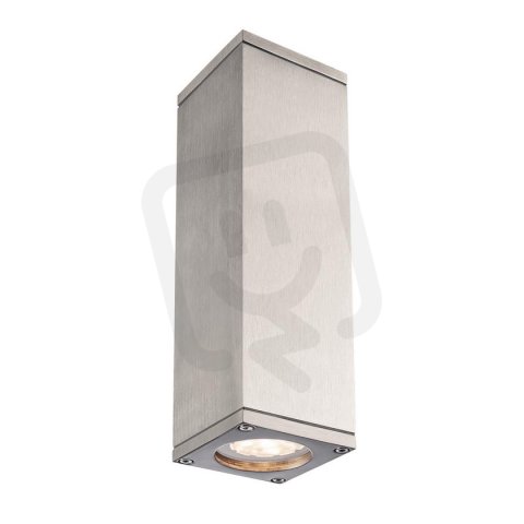 THEO UP/DOWN QPAR51 venkovní svítidlo přírodní hliník 2x 50 W IP 44 SLV 1000331