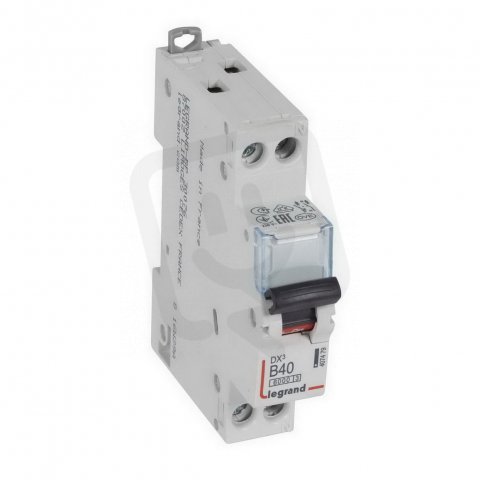 DX3 JISTIČ, 1+N PÓLOVÝ, CHAR. B,40A 6/10 KA LEGRAND 407479