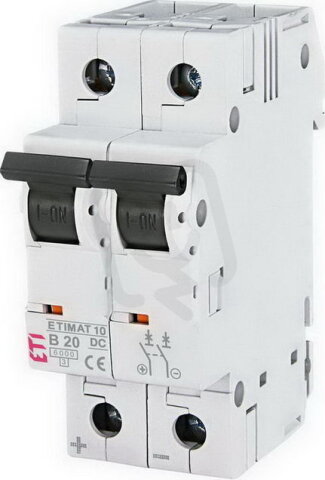 Jistič ETIMAT 10-DC 2p B20 6kA ETI 002128717