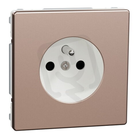 Zásuvka Merten D-Life 250V/16A bezšroubová kov Brushed Gold MTN2500-6051
