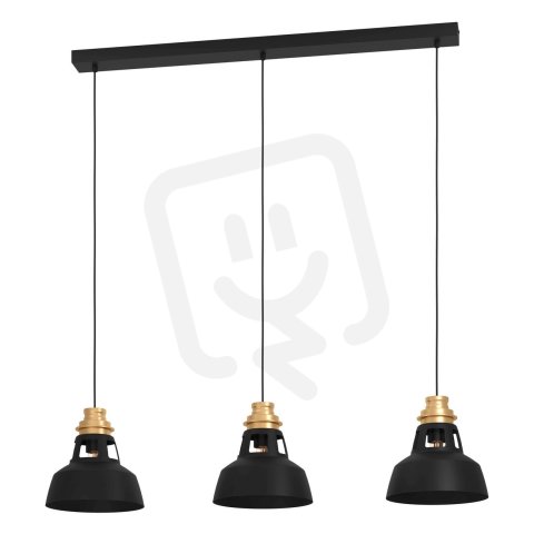 Závěsné svítidlo ESPINARDO 3xE27 černá/zlatá 120W IP20 EGLO 390231