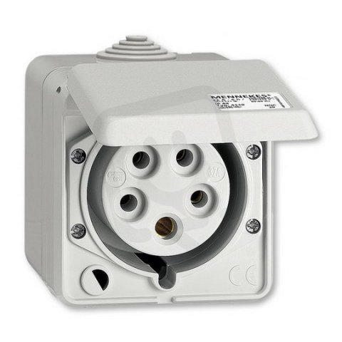 ABB D4110 Zásuvka s víčkem, nástěnná, 5p., 32 A, IP44