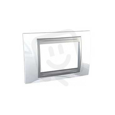 Unica Top Krycí rámeček trojmodulový, White/Aluminium SCHNEIDER MGU66.103.092