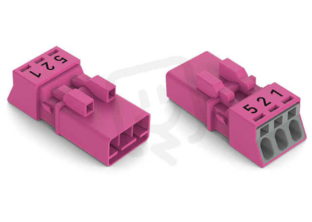 Zástrčka 3pól. Kód. B Růžová WAGO 890-293/081-000