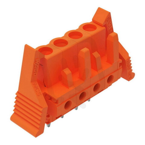 Pružinová svorkovnice THT rovná 5,08 mm oranžová 4pól. WAGO 232-164/039-000