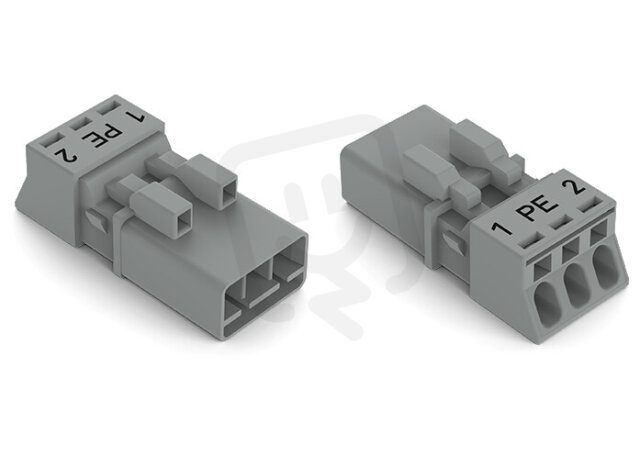 Zástrčka 3pól. Kód. B šedá WAGO 890-253/062-000