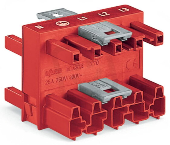 Rozdělovač s 3 výstupy 5pól. Kód. P červená WAGO 770-909