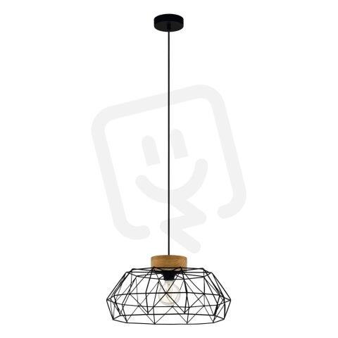 Závěsné svítidlo PADSTOW E27 černá/dřevo 1X60W IP20 EGLO 44089