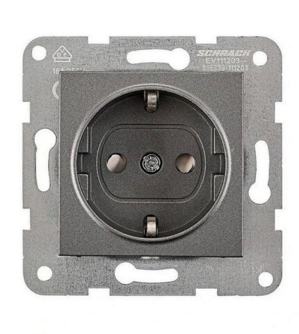 Zásuvka SCHUKO bezpečnostní clonka, šroubové svorky,antracit SCHRACK EV111204--
