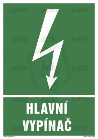 Grafiko 4.6131.SA Nálepka Hlavní vypínač 52x74 zelená