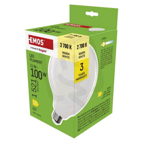 LED žárovka Filament G125 E27 11 W (100 W) 1521 lm teplá bílá EMOS ZF2D62