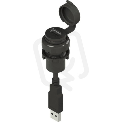 Zásuvka USB 2.0 - Kabel 0,8 m; Černý kro