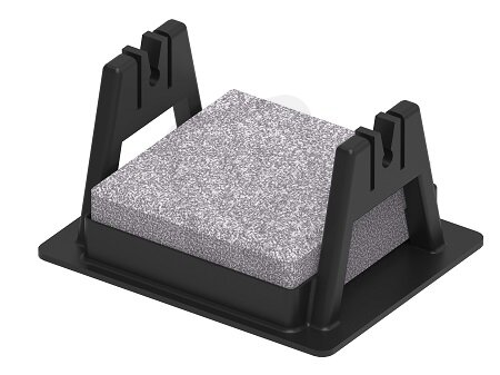 Plastová podpěra H - 65 s betonem na drát 8mm, plastový podstavec, plast/beton