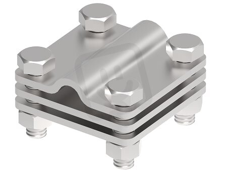 Křížová svorka L 55 na drát a pásku s mezidestičkou 8/10mm, páska 30mm V2A