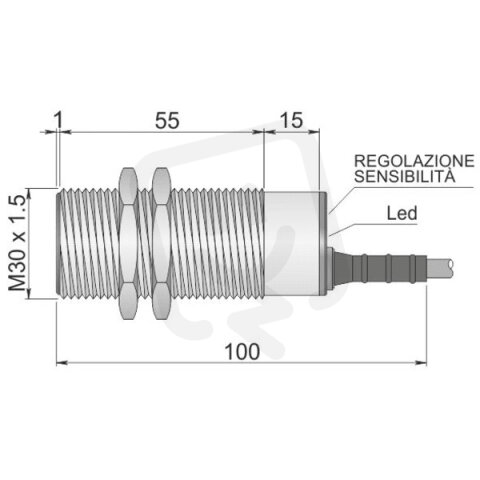 Kapacitní senzor d30 mm - Atex prach AECO SC30SM-C20 PNP NO+NC AD3